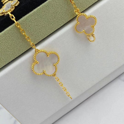 [Vellora Opalyn]MAGIC CLOVER MOP GOLD BRACELET 5 MOTIFS