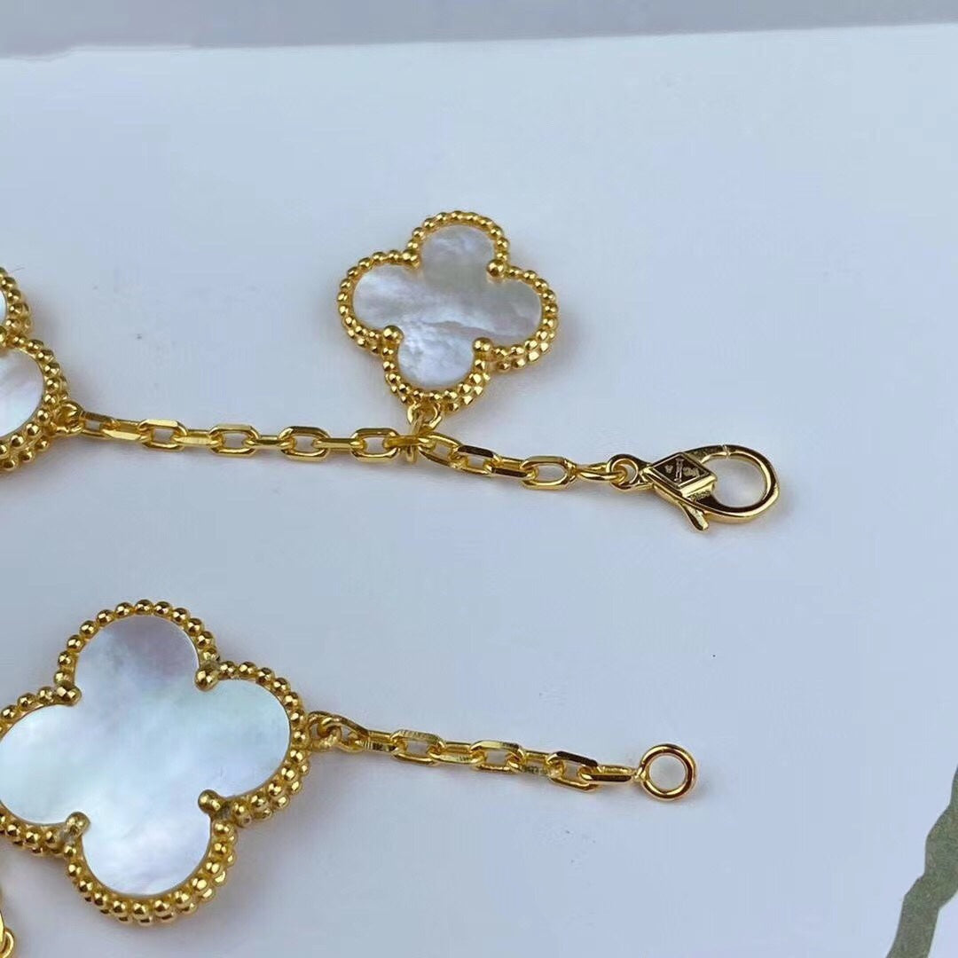 [Vellora Opalyn]MAGIC CLOVER MOP GOLD BRACELET 5 MOTIFS