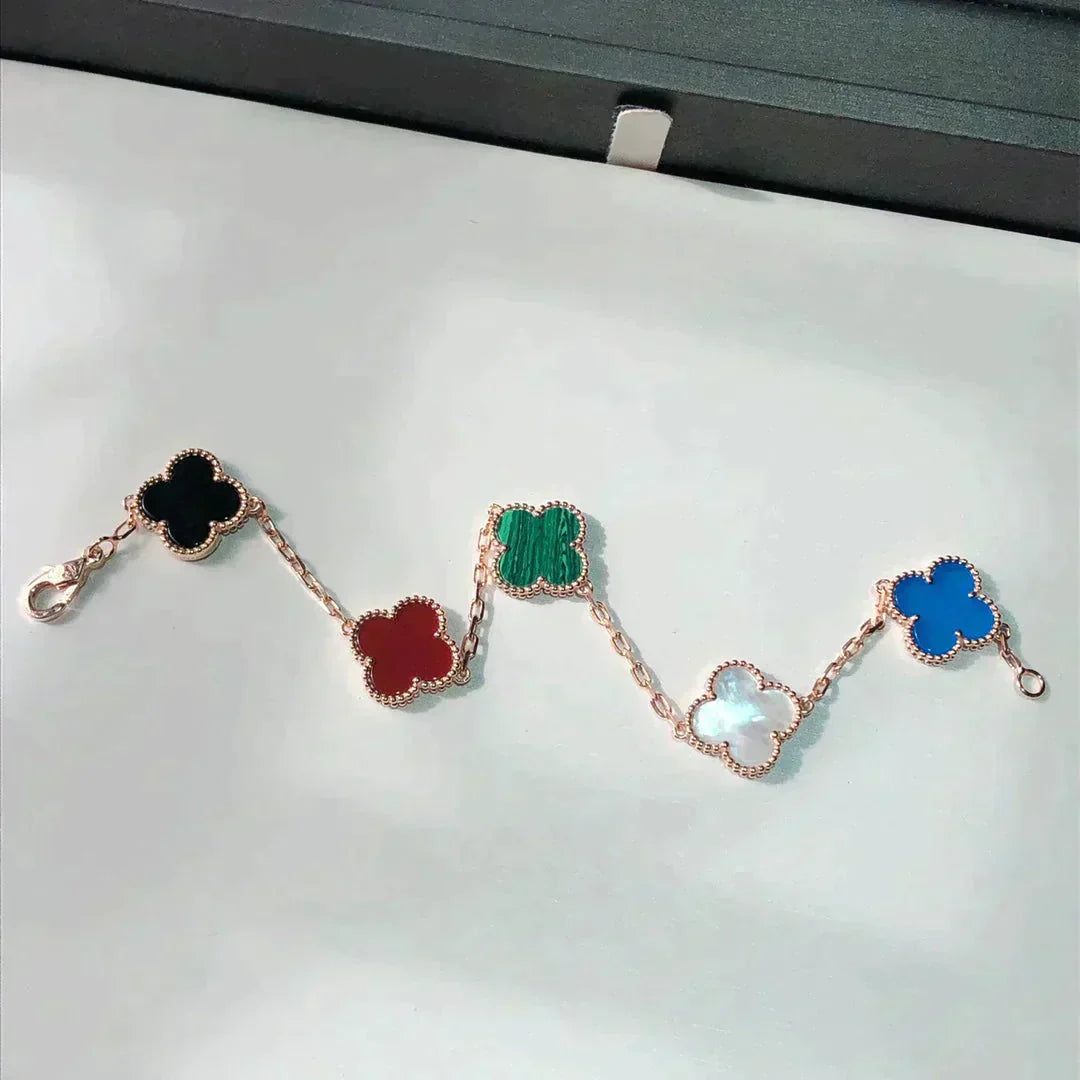 [Vellora Opalyn]CLOVER 5 MOTIFS MULTICOLOR  BRACELET