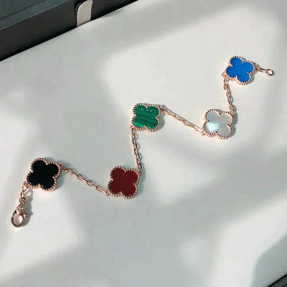 [Vellora Opalyn]CLOVER 5 MOTIFS MULTICOLOR  BRACELET