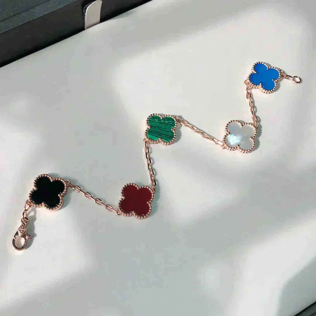 [Vellora Opalyn]CLOVER 5 MOTIFS MULTICOLOR  BRACELET