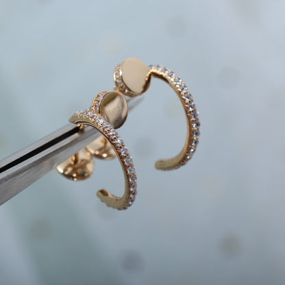 [Vellora Opalyn]JUSTE EARRINGS 12.75MM PINK GOLD DIAMOND