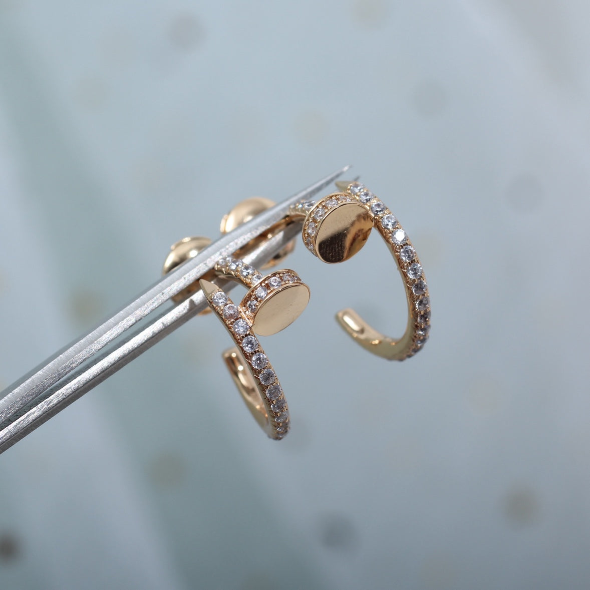 [Vellora Opalyn]JUSTE EARRINGS 12.75MM PINK GOLD DIAMOND