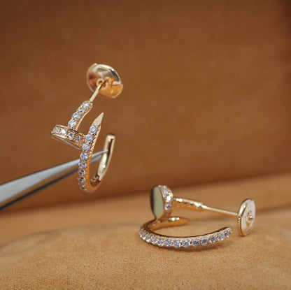[Vellora Opalyn]JUSTE EARRINGS 12.75MM PINK GOLD DIAMOND