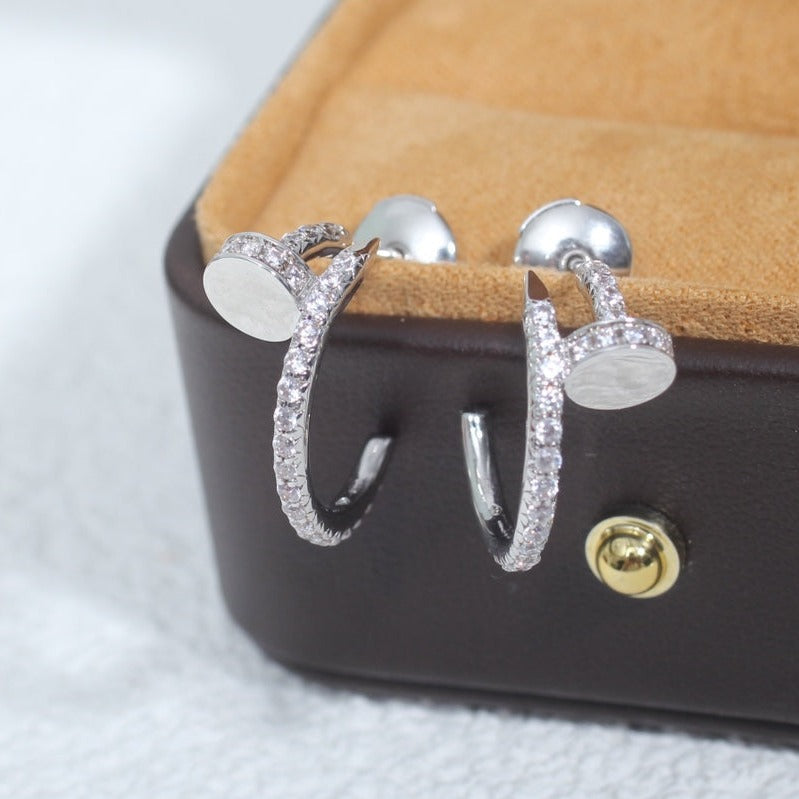 [Vellora Opalyn]JUSTE EARRINGS 12.75MM SILVER DIAMOND