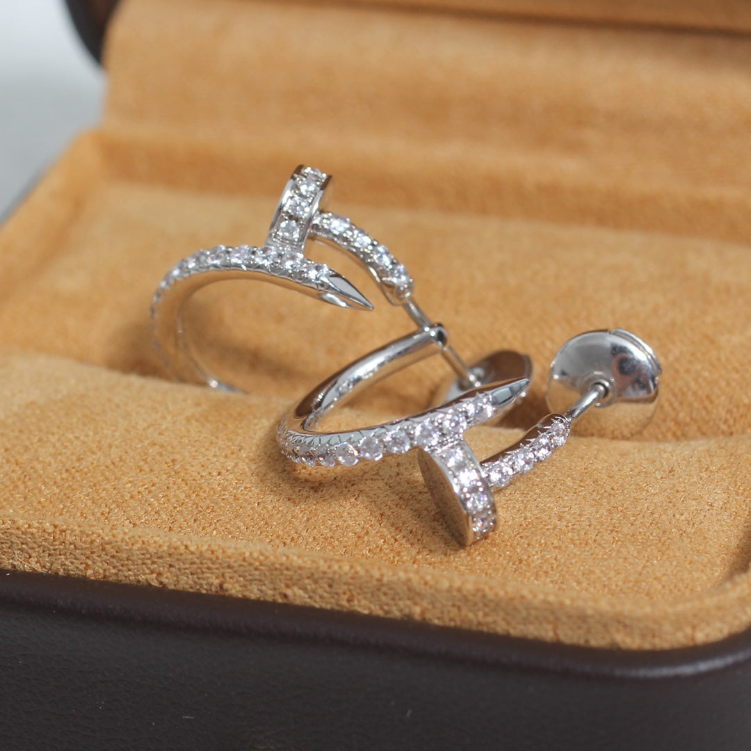 [Vellora Opalyn]JUSTE EARRINGS 12.75MM SILVER DIAMOND