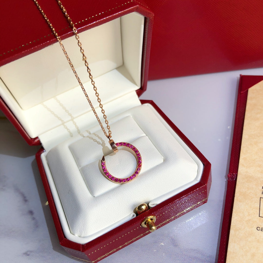 [Vellora Opalyn]JUSTE NECKLACE GOLD RED DIAMONDS