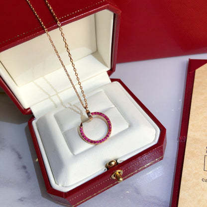 [Vellora Opalyn]JUSTE NECKLACE GOLD RED DIAMONDS
