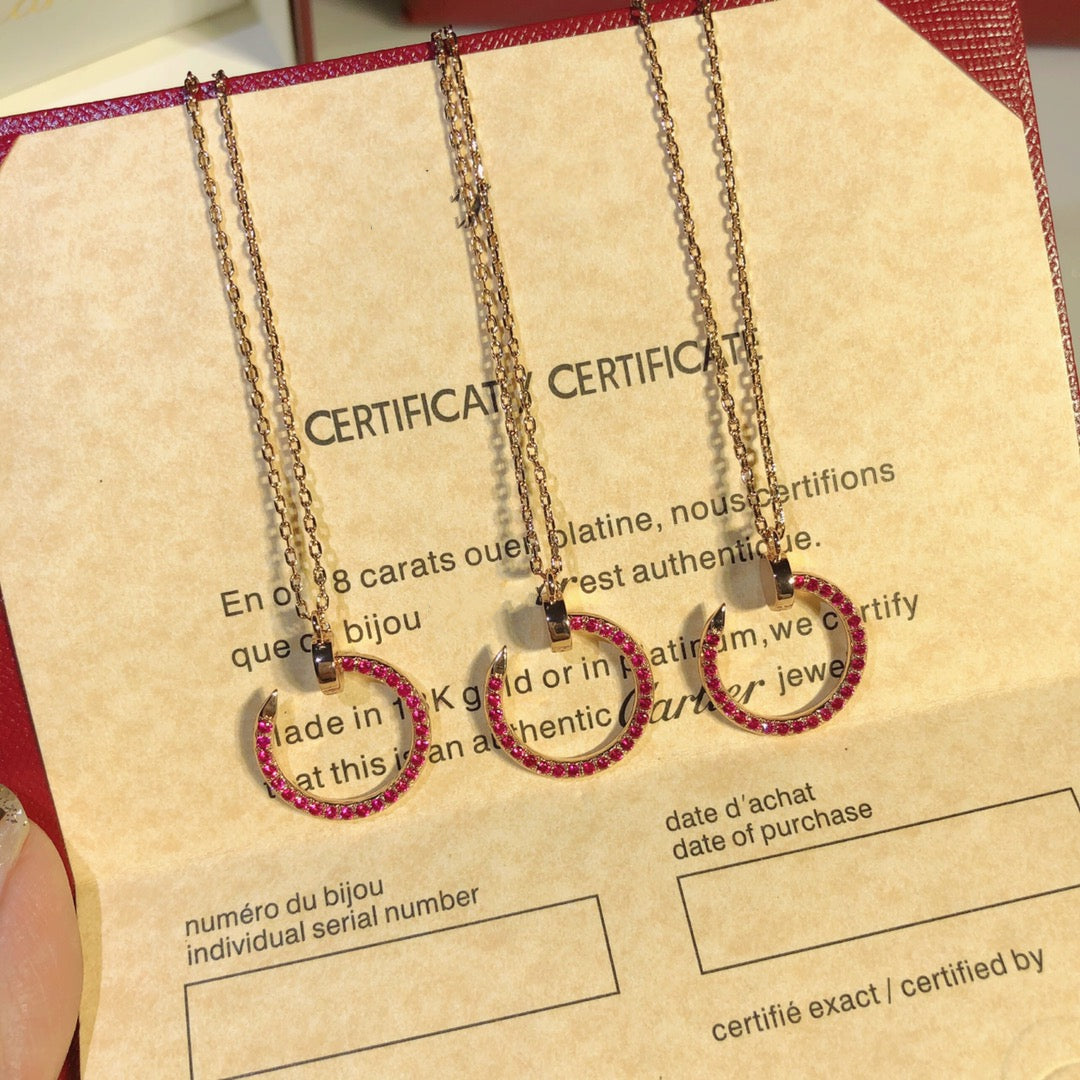 [Vellora Opalyn]JUSTE NECKLACE GOLD RED DIAMONDS