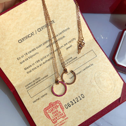 [Vellora Opalyn]JUSTE NECKLACE GOLD RED DIAMONDS