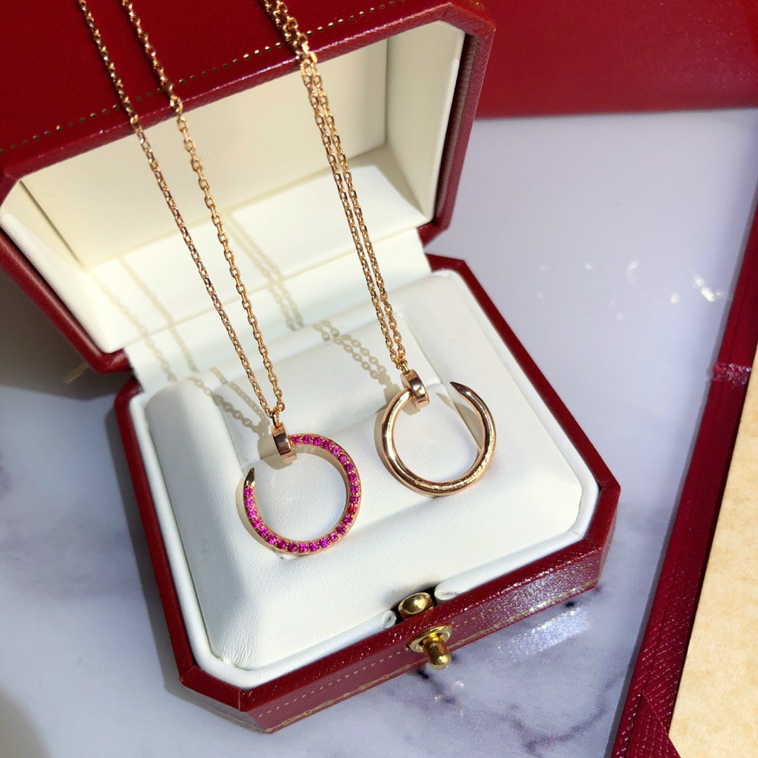 [Vellora Opalyn]JUSTE NECKLACE GOLD RED DIAMONDS