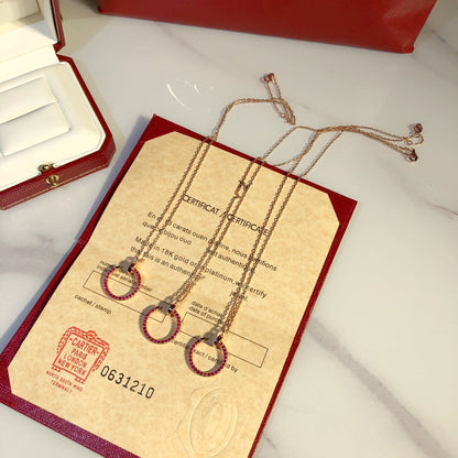 [Vellora Opalyn]JUSTE NECKLACE GOLD RED DIAMONDS