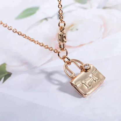 [Vellora Opalyn]AMULETTE PEDANT ROSE GOLD NECKLACE