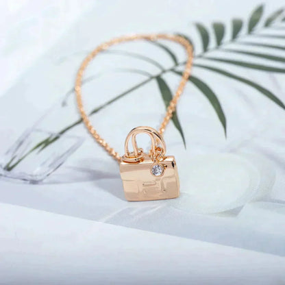 [Vellora Opalyn]AMULETTE PEDANT ROSE GOLD NECKLACE