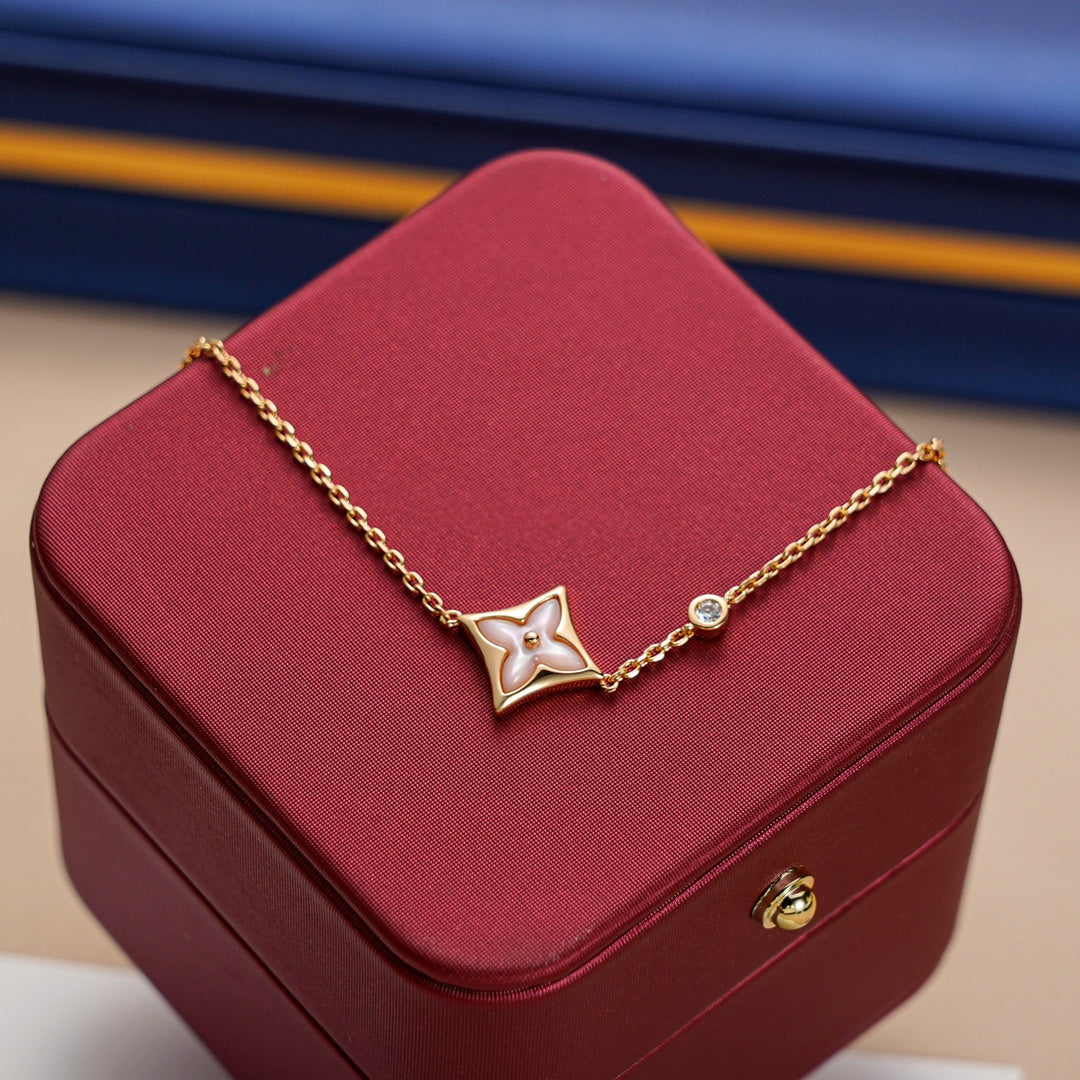 [Vellora Opalyn]STAR 1 DIAMOND PINK GOLD BRACELET