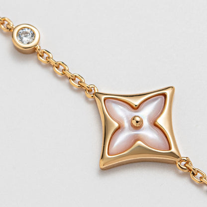 [Vellora Opalyn]STAR 1 DIAMOND PINK GOLD BRACELET