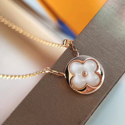 [Vellora Opalyn]SUN MOP GOLD 1 DIAMOND NECKLACE