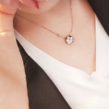[Vellora Opalyn]SUN MOP GOLD 1 DIAMOND NECKLACE