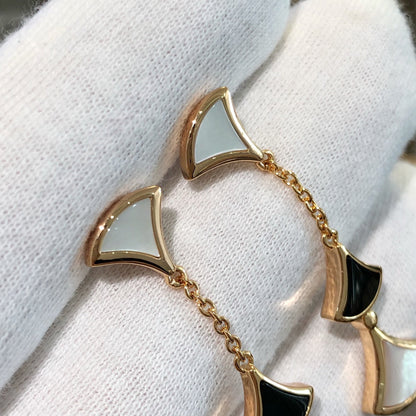 [Vellora Opalyn]DREAM EARRINGS 3 MOTIFS ONYX MOP PINK GOLD