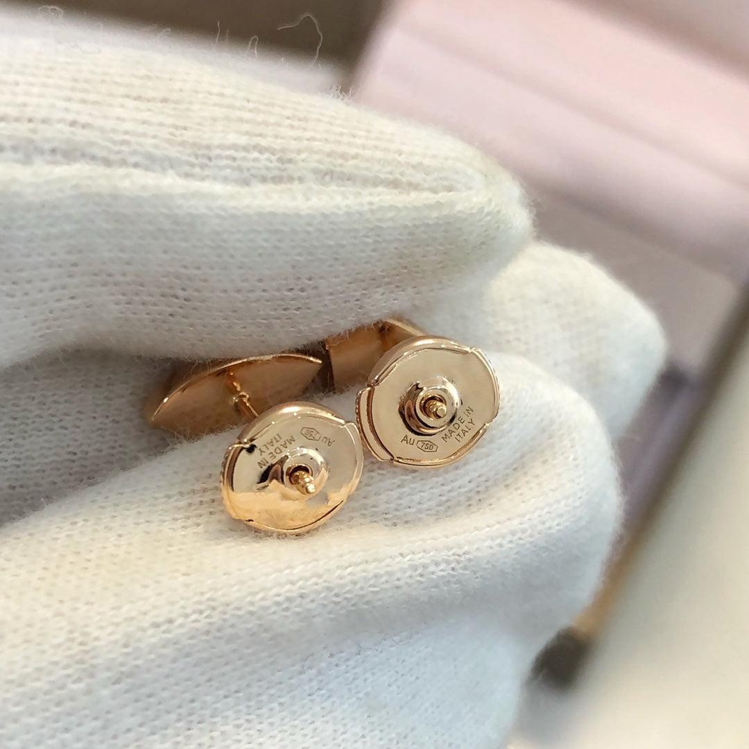 [Vellora Opalyn]DREAM EARRINGS 3 MOTIFS ONYX MOP PINK GOLD