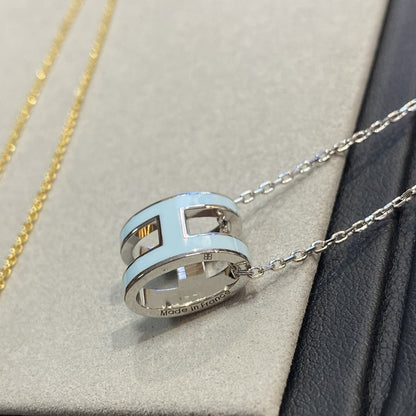 [Vellora Opalyn]POP H LIGHT BLUE NECKLACE