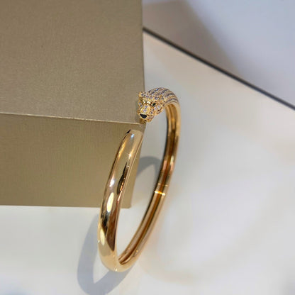 [Vellora Opalyn]PANTHERE GOLD DIAMOND OPEN BRACELET