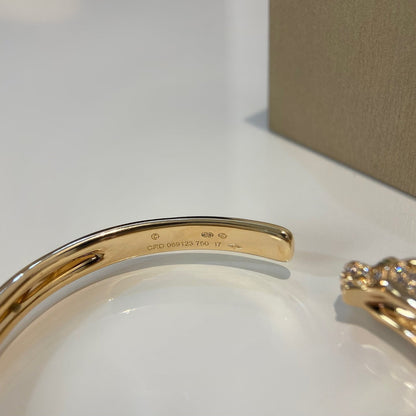 [Vellora Opalyn]PANTHERE GOLD DIAMOND OPEN BRACELET