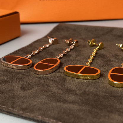 [Vellora Opalyn]CHAINE VERSO BLACK CERAMIC EARRINGS
