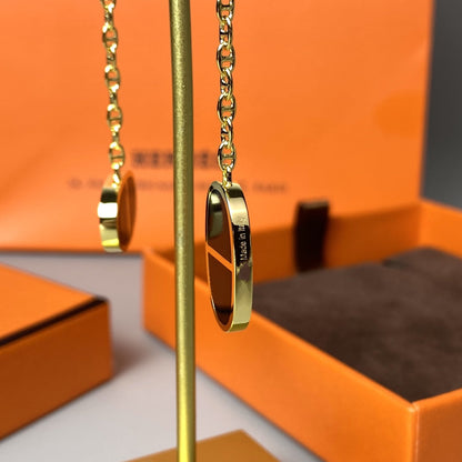 [Vellora Opalyn]CHAINE VERSO BLACK CERAMIC EARRINGS