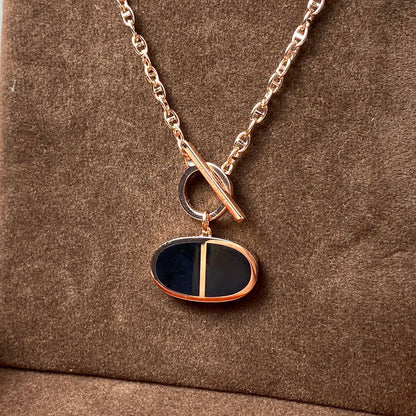 [Vellora Opalyn]CHAINE VERSO BLACK CERAMIC NECKLACE