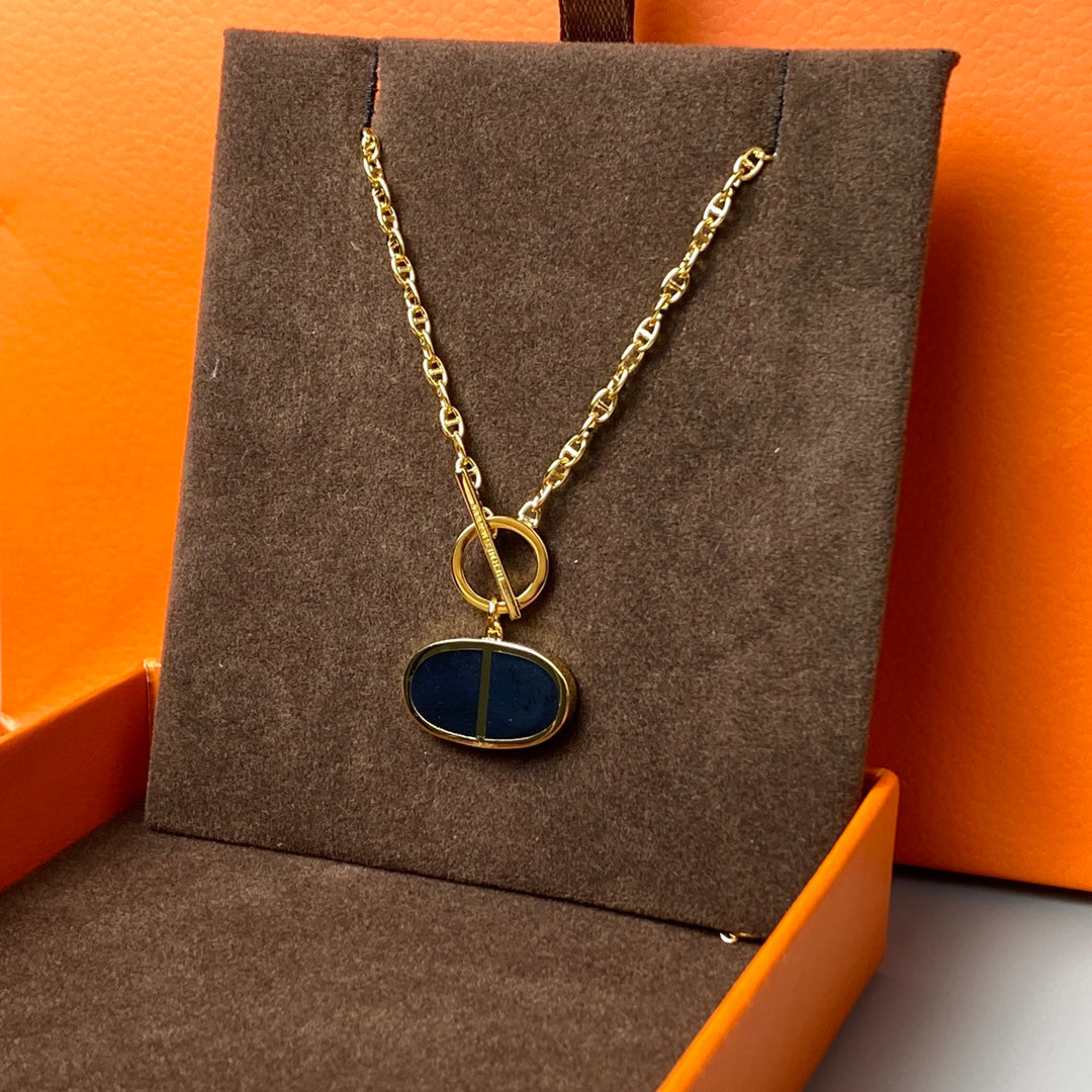 [Vellora Opalyn]CHAINE VERSO BLACK CERAMIC NECKLACE