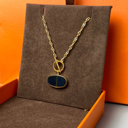 [Vellora Opalyn]CHAINE VERSO BLACK CERAMIC NECKLACE