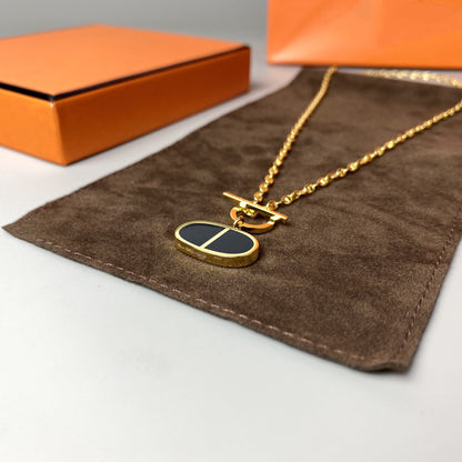 [Vellora Opalyn]CHAINE VERSO BLACK CERAMIC NECKLACE