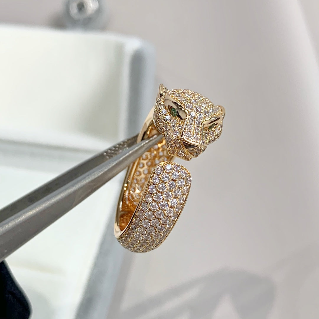 [Vellora Opalyn]PANTHERE PINK GOLD DIAMOND RING