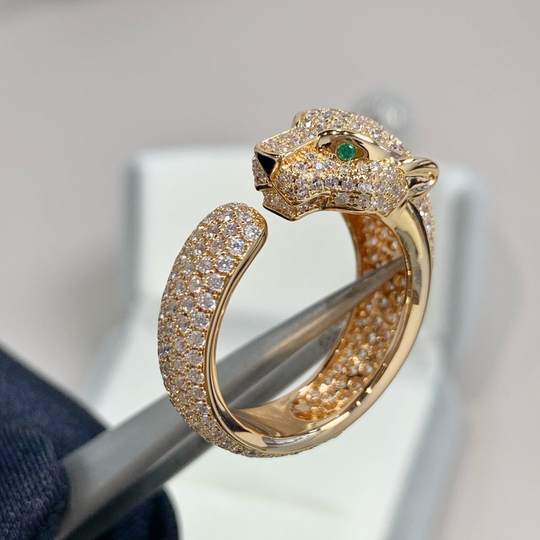 [Vellora Opalyn]PANTHERE PINK GOLD DIAMOND RING