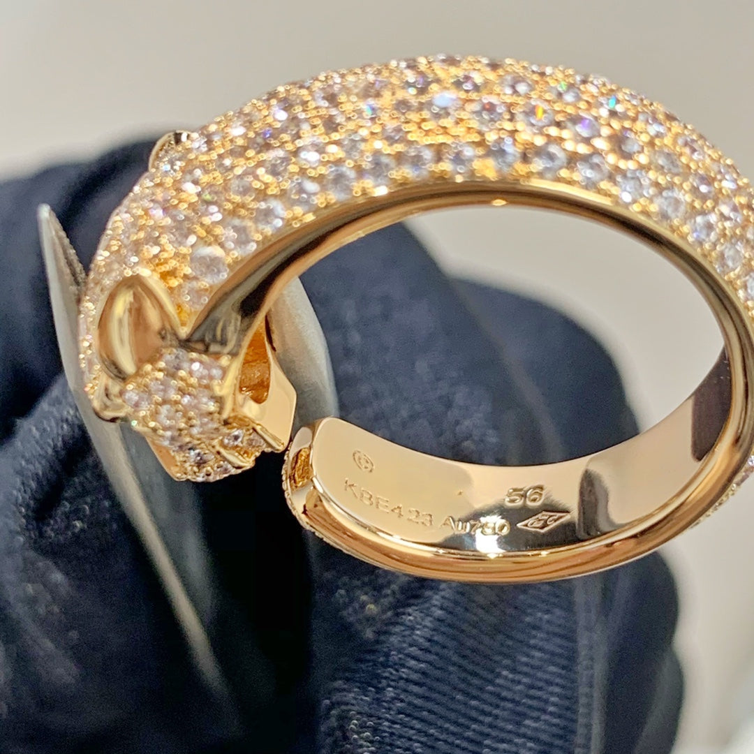 [Vellora Opalyn]PANTHERE PINK GOLD DIAMOND RING
