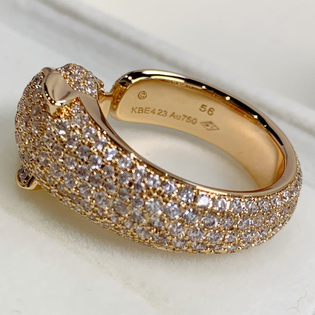 [Vellora Opalyn]PANTHERE PINK GOLD DIAMOND RING