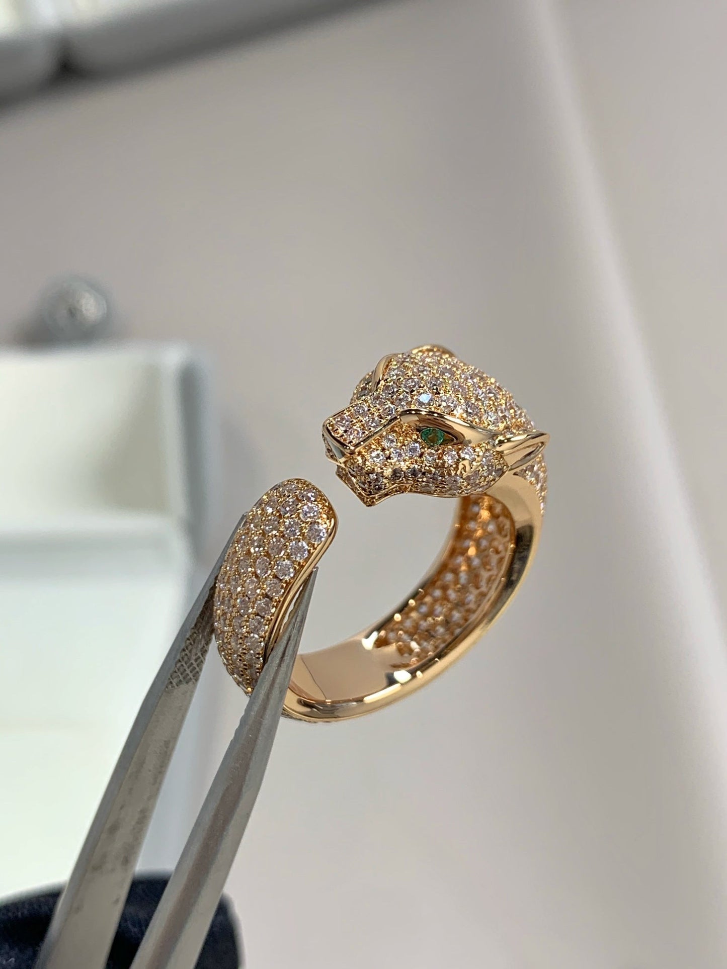 [Vellora Opalyn]PANTHERE PINK GOLD DIAMOND RING