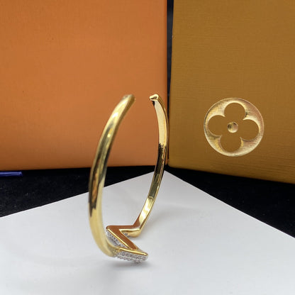[Vellora Opalyn]VOLTE UPSITE DOWN DIAMOND GOLD OPEN BRACELET