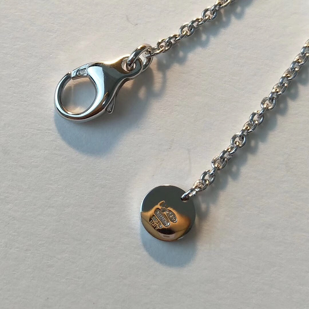 [Vellora Opalyn]ZERO 1 BLACK CERAMIC SILVER NECKLACE