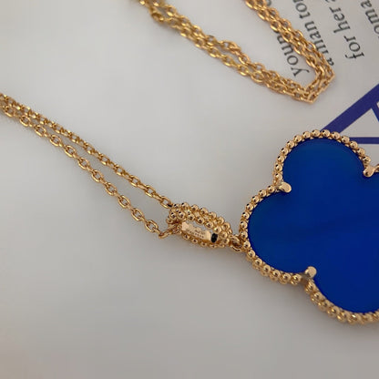 [Vellora Opalyn]CLOVER 25MM NECKLACE TURQUOISE ROSE GOLD