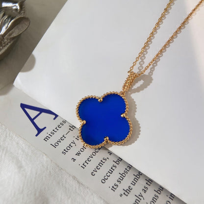 [Vellora Opalyn]CLOVER 25MM NECKLACE TURQUOISE ROSE GOLD