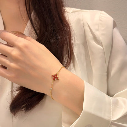 [Vellora Opalyn]COLOR STAR CARNELIAN PINK GOLD DIAMOND BRACELET