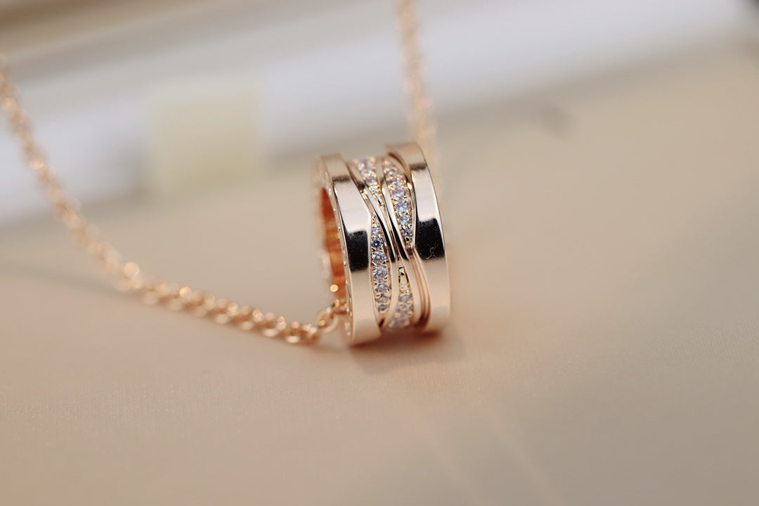 [Vellora Opalyn]ZERO 1 PINK GOLD DIAMOND NECKLACE