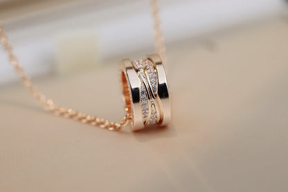 [Vellora Opalyn]ZERO 1 PINK GOLD DIAMOND NECKLACE