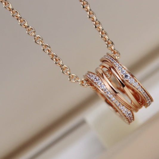 [Vellora Opalyn]ZERO 1 PINK GOLD NECKLACE