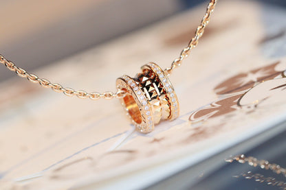[Vellora Opalyn]ZERO 1 ROCK PEDANT PINK GOLD NECKLACE