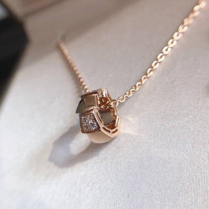 [Vellora Opalyn] SERPENTI PEDANT DIAMOND PINK GOLD NECKLACE