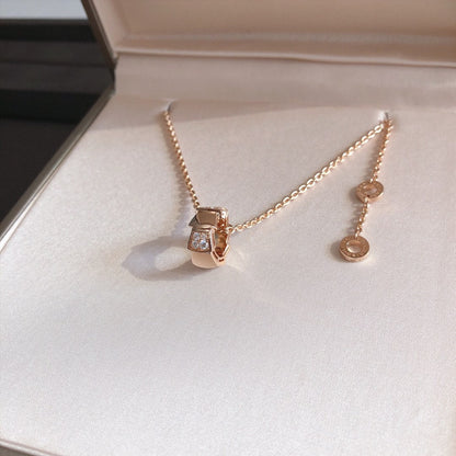 [Vellora Opalyn] SERPENTI PEDANT DIAMOND PINK GOLD NECKLACE