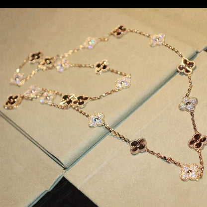 [Vellora Opalyn]CLOVER 20 MOTIFS LASER DIAMOND NECKLACE